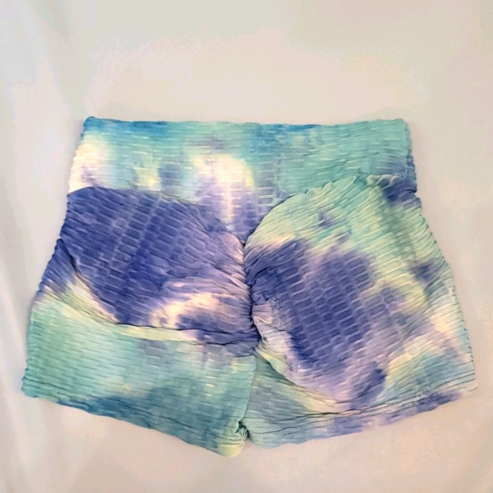Blue Stretchy Tie Dye shorts